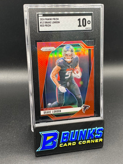 2024 Drake London Red Prizm SGC 10