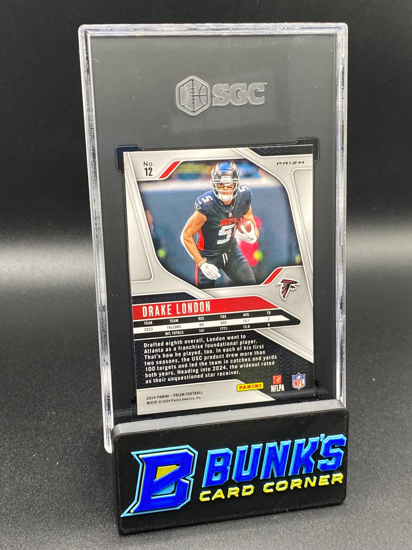 2024 Drake London Red Prizm SGC 10