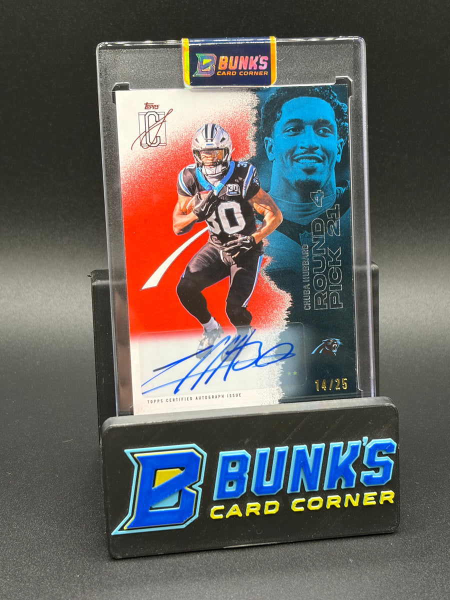 2025 Chuba Hubbard Topps Blue & Red Auto Topps 14/25