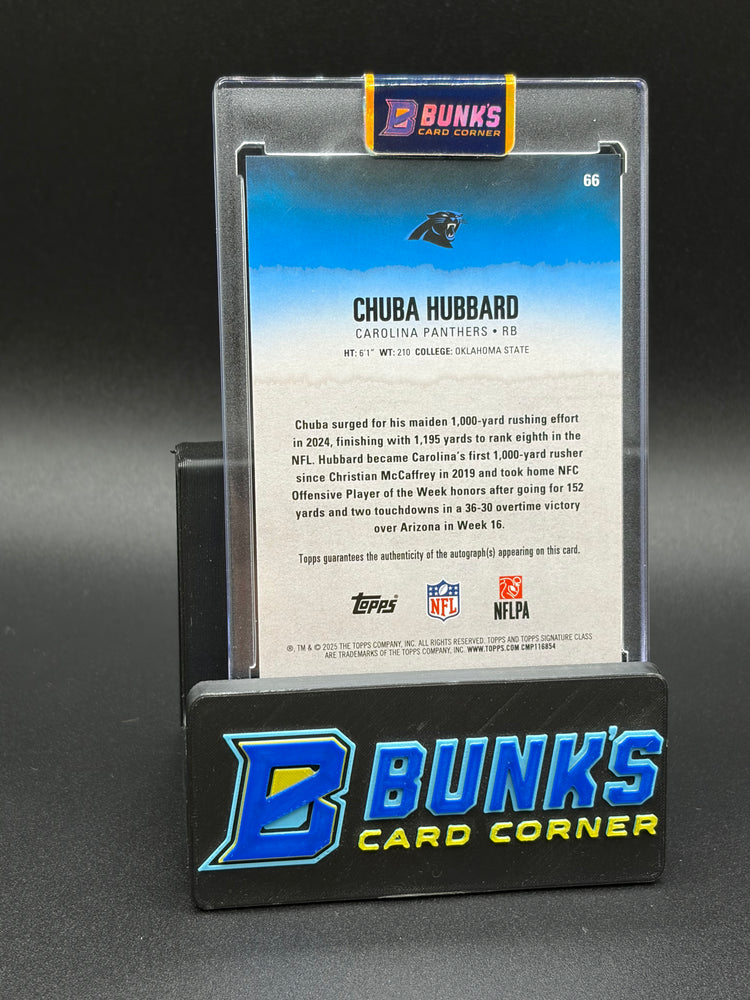 2025 Chuba Hubbard Topps Blue & Red Auto Topps 14/25