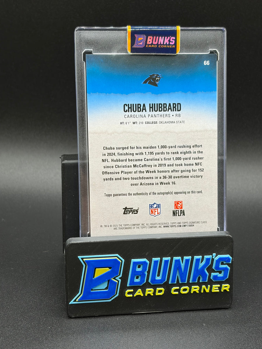 2025 Chuba Hubbard Topps Blue & Red Auto Topps 14/25
