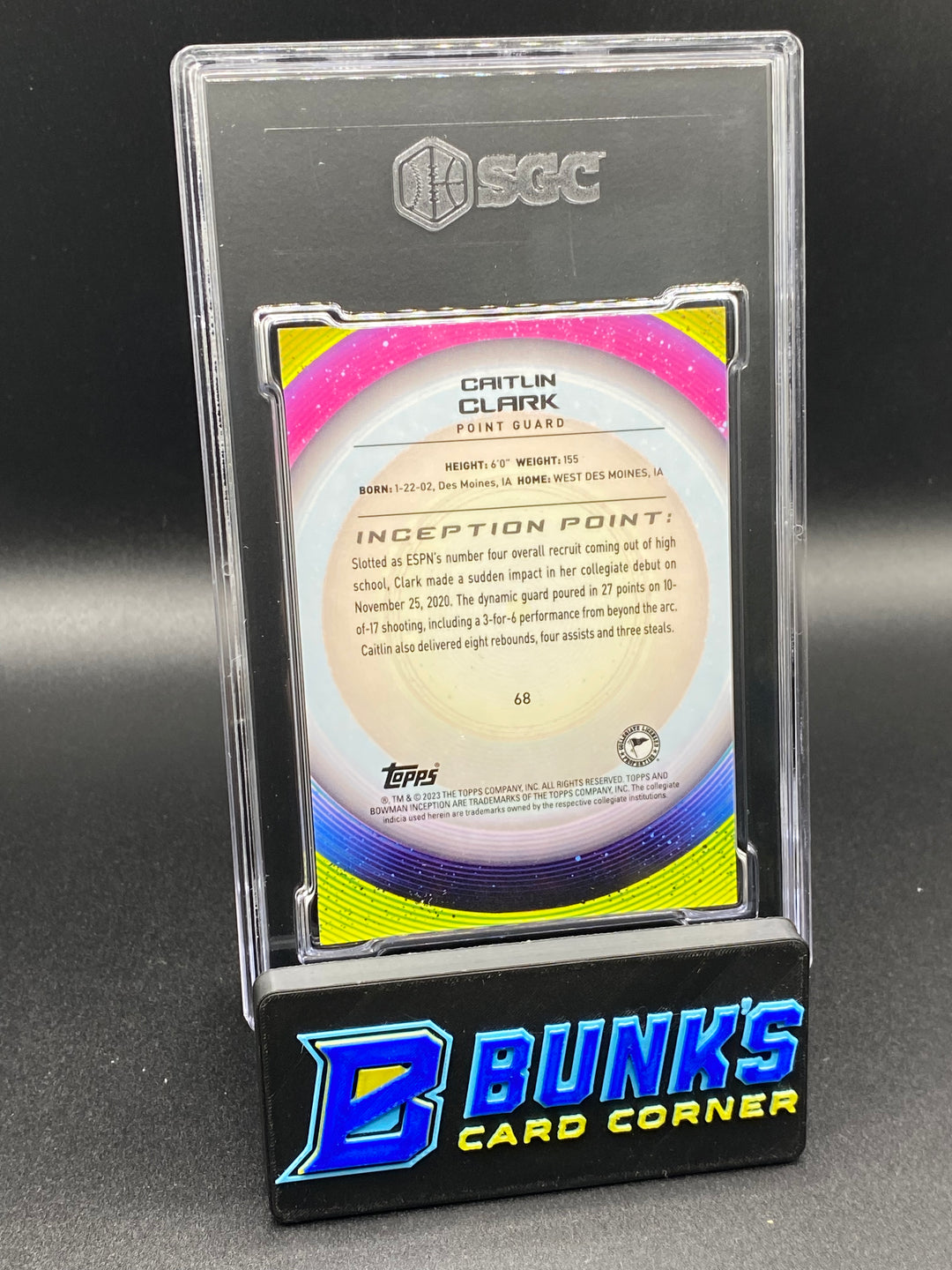2022-23 Caitlin Clark Green Foil 139/299 SGC 9.5