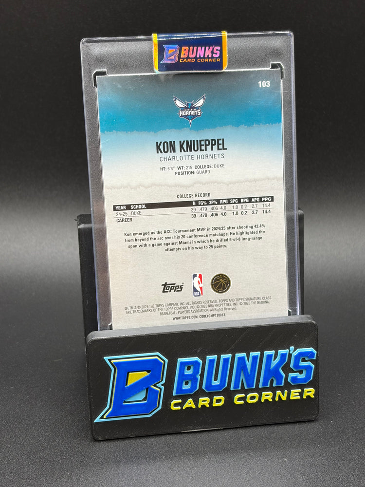 2026 Kon Knueppel Topps Class Yellow RC