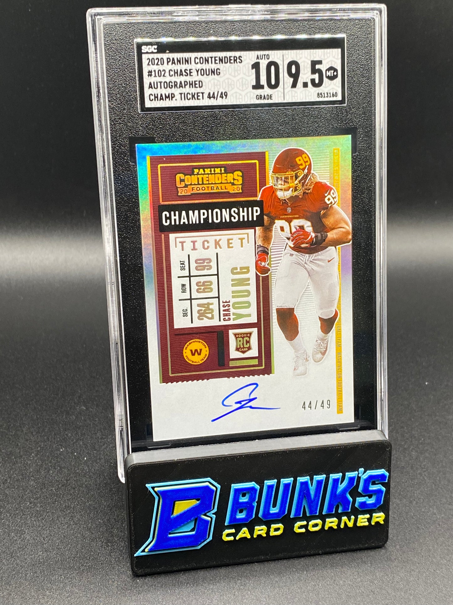 2020 Chase Young Auto. Champ. Ticket 44/49 SGC 10/9.5