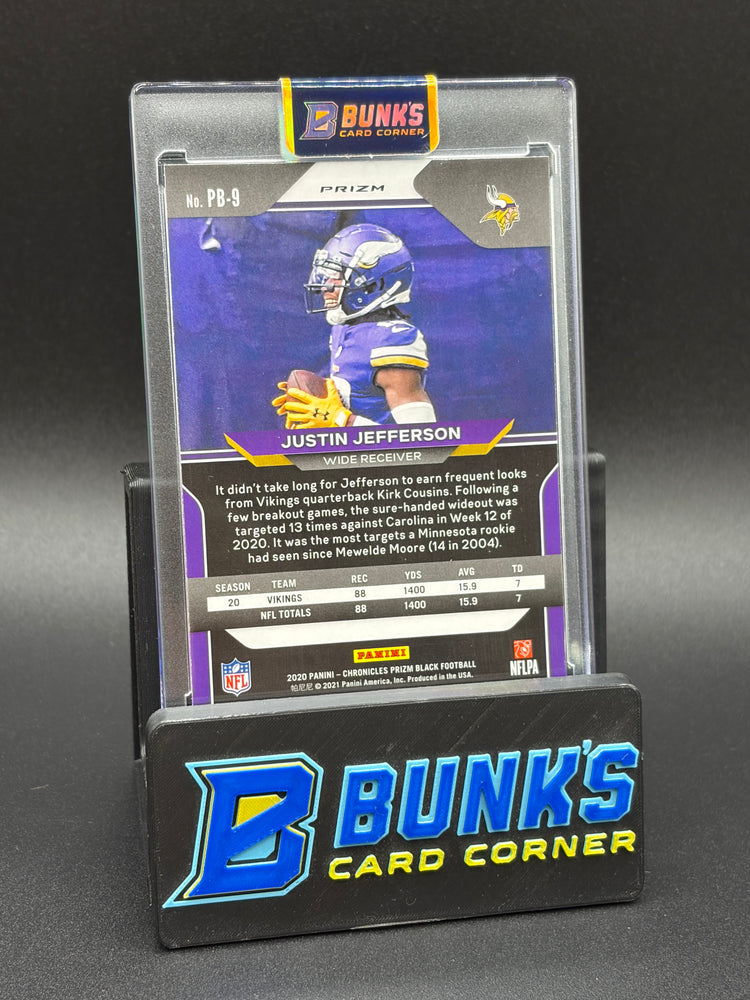 2020 Justin Jefferson Chronicles Prizm Black Panini Silver RC