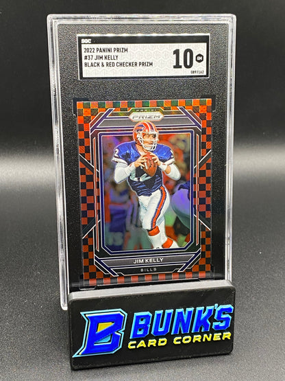 2022 Jim Kelly Black & Red Checker Prizm SGC 10