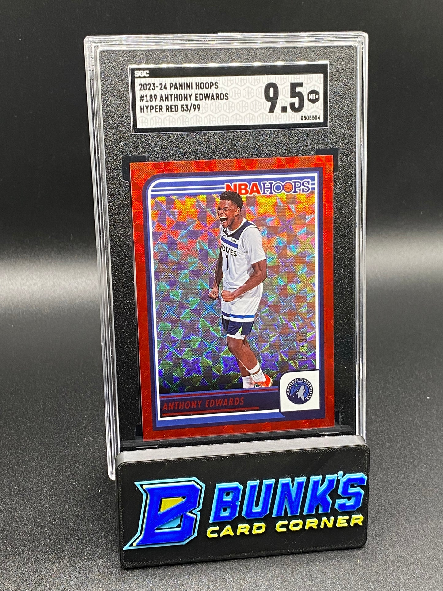 2023-24 Anthony Edwards Hyper Red 53/99 SGC 9.5