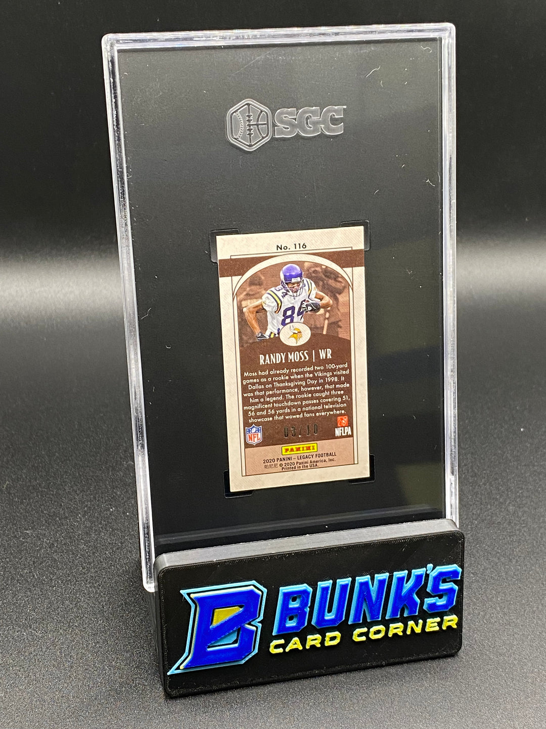 2020 Randy Moss Mini Diamond Premium Edition 3/10 SGC 9.5