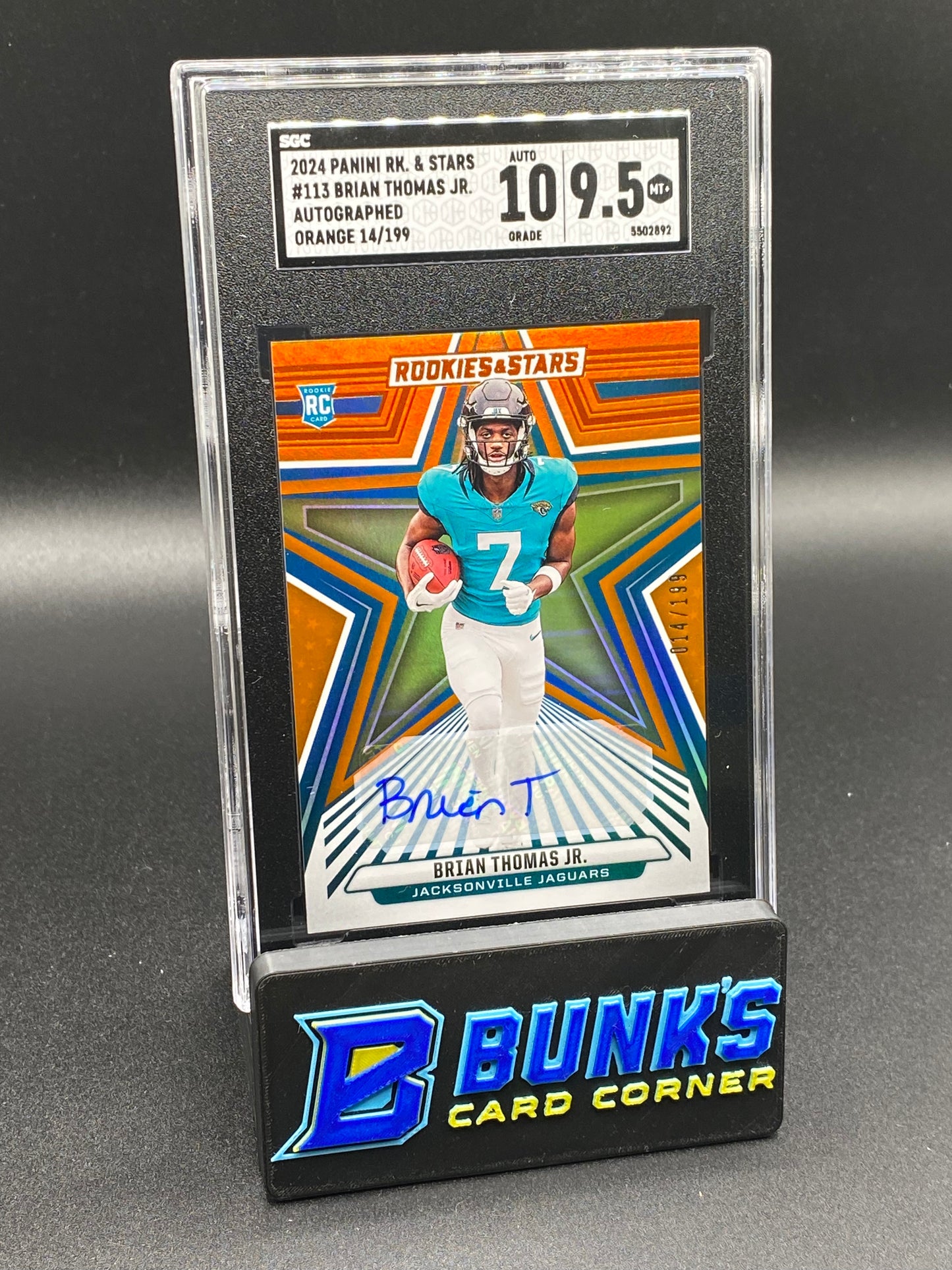 2024 Brian Thomas Jr. Auto. Orange 14/199 SGC 10/9.5