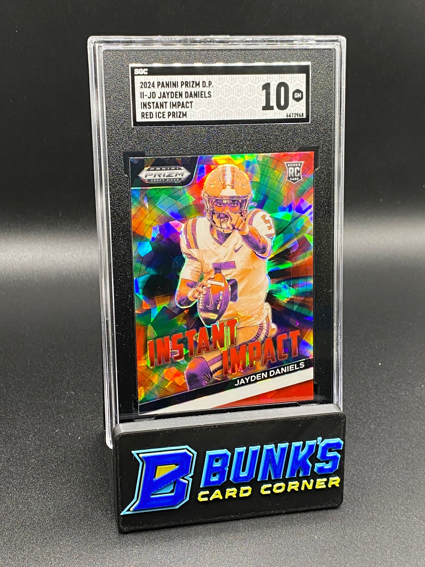 2024 Jayden Daniels Instant Impact Red Ice Prizm SGC 10