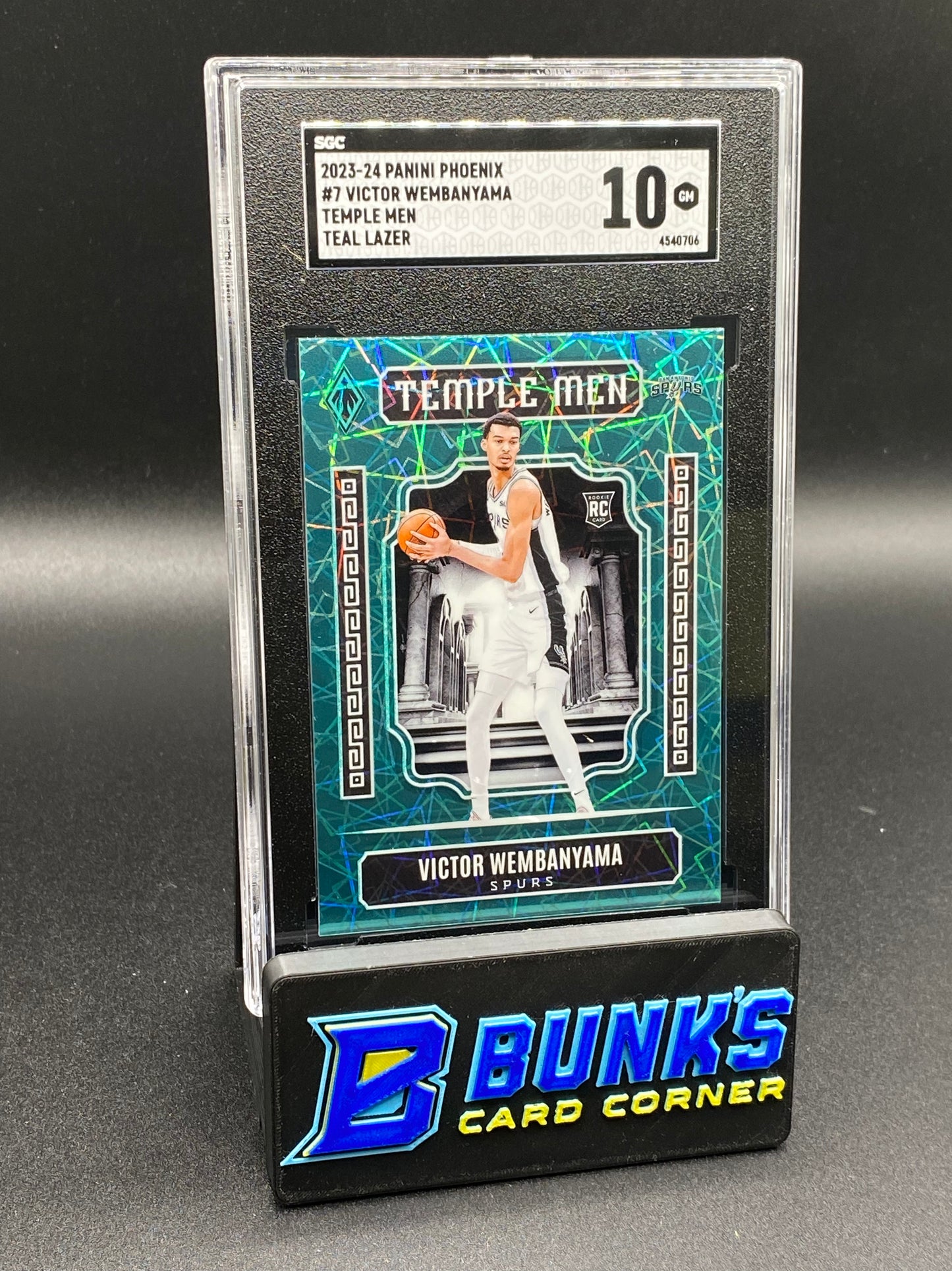 2023-24 Victor Wembanyama Temple Men Teal Lazer SGC 10