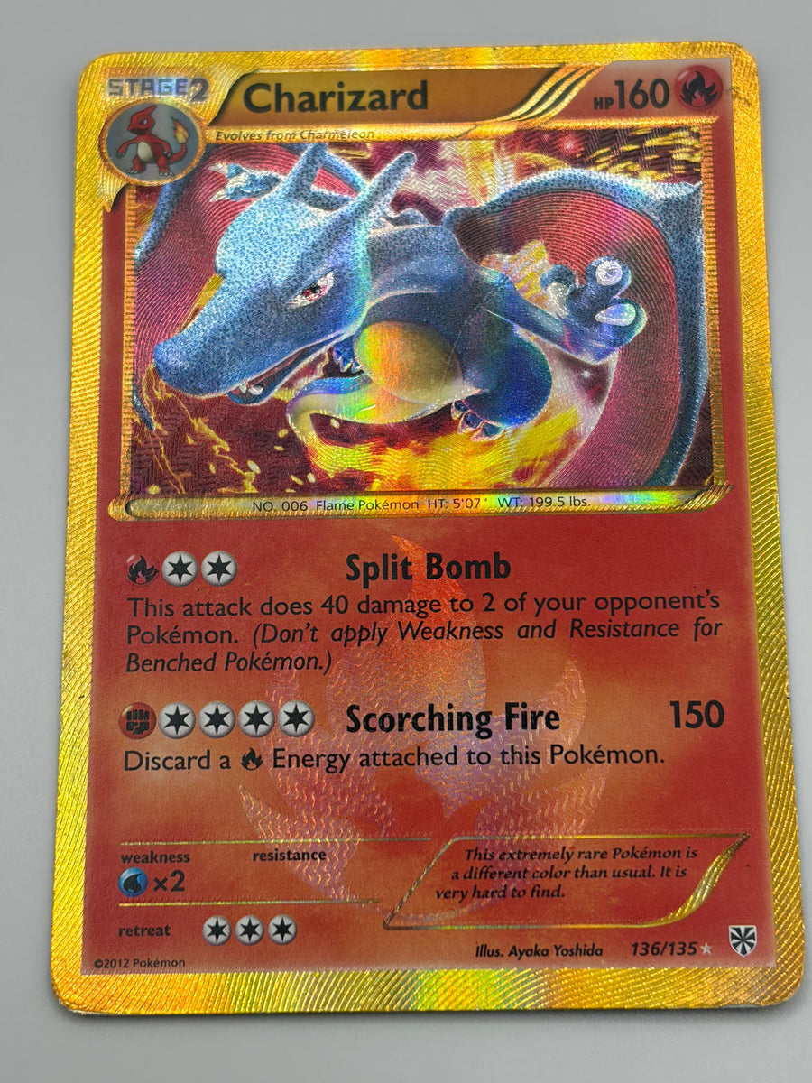 Charizard Secret Rare Plasma Storm MP-HP Writing on the Back