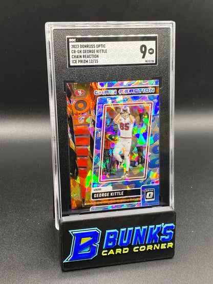 2023 George Kittle Chain Reaction Ice Prizm 12/15 SGC 9