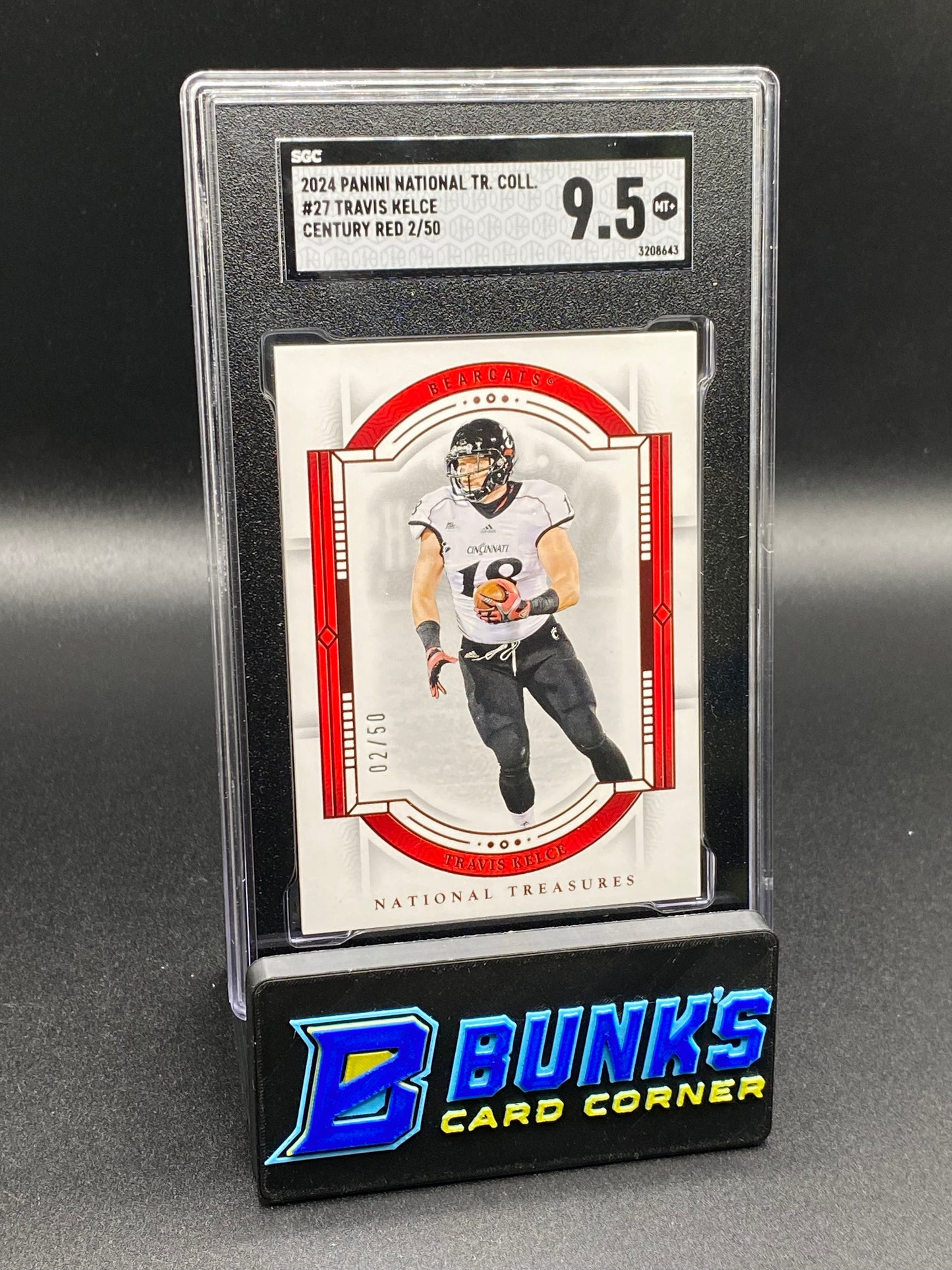 2024 Travis Kelce Century Red 2/50 SGC 9.5