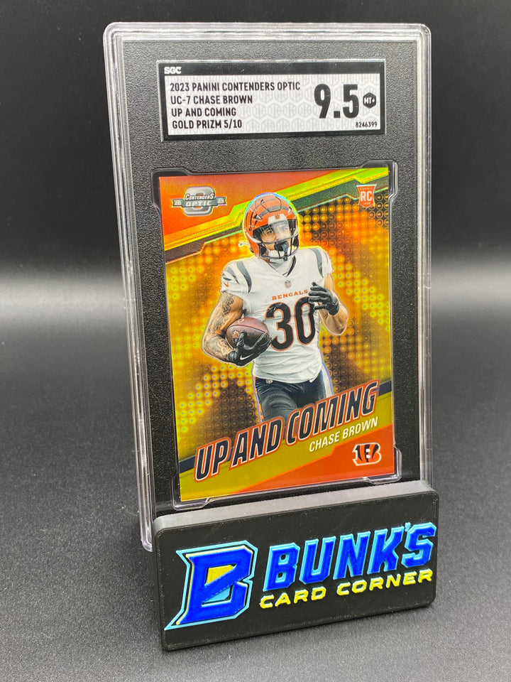 2023 Chase Brown Up And Coming Gold Prizm 5/10 SGC 9.5