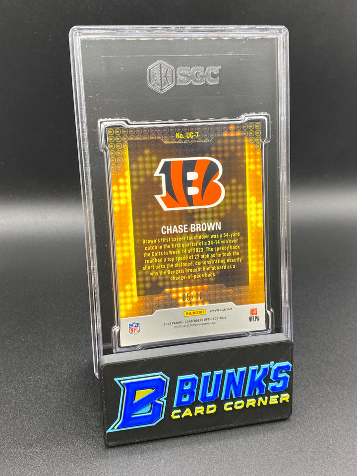 2023 Chase Brown Up And Coming Gold Prizm 5/10 SGC 9.5