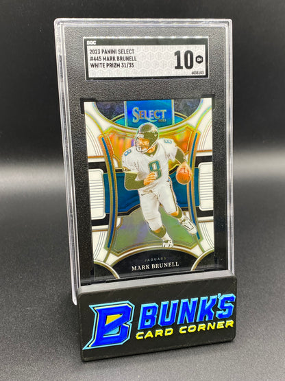 2023 Mark Brunell White Prizm 31/35 SGC 10