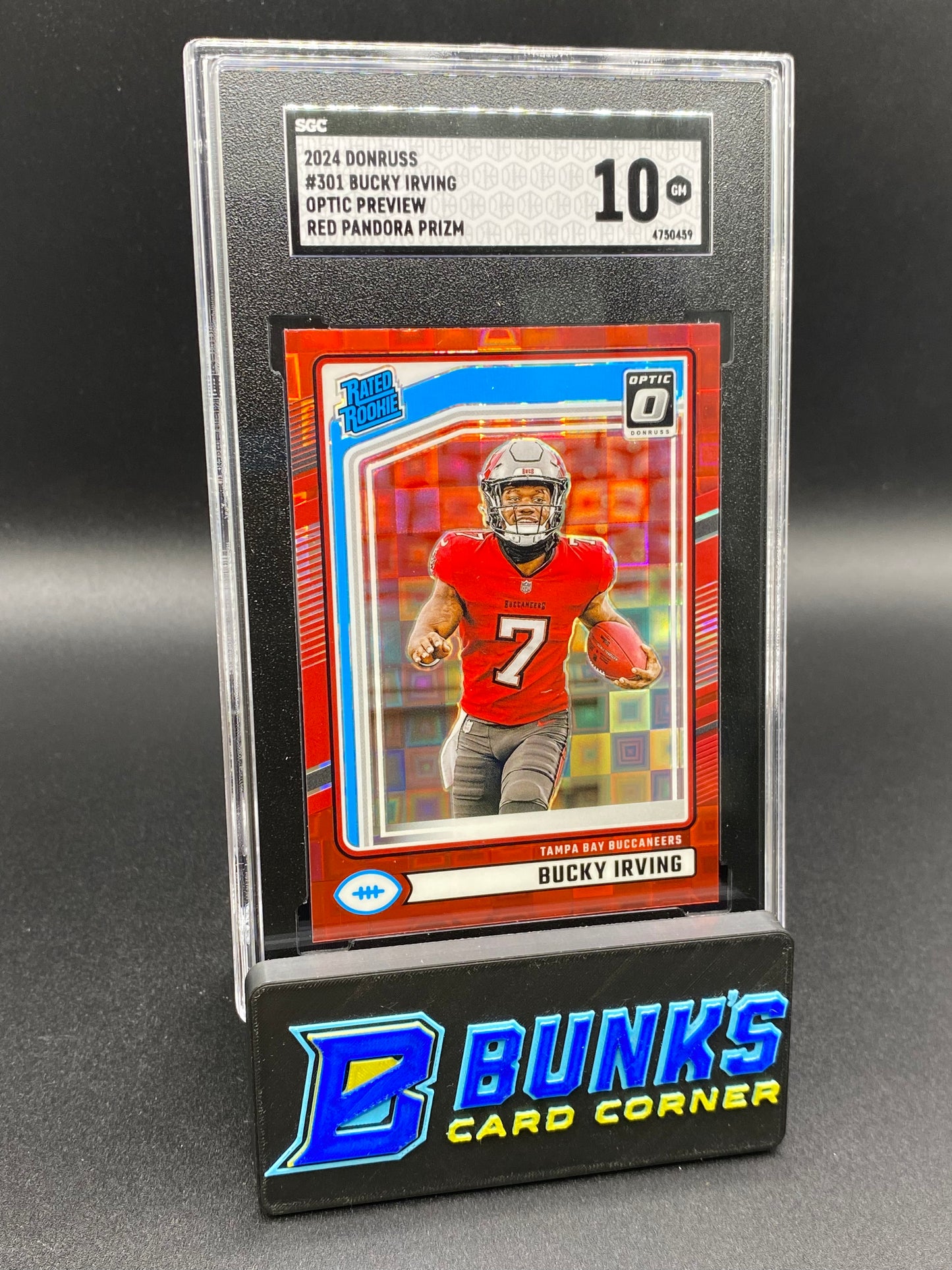 2024 Bucky Irving Red Pandora Prizm SP RC SGC 10