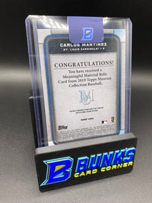 2019 Carlos Martinez Game Used Material 14/25