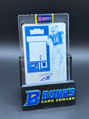 2020 Justin Rohrwasser Contenders Panini Printing Plate Auto 1/1