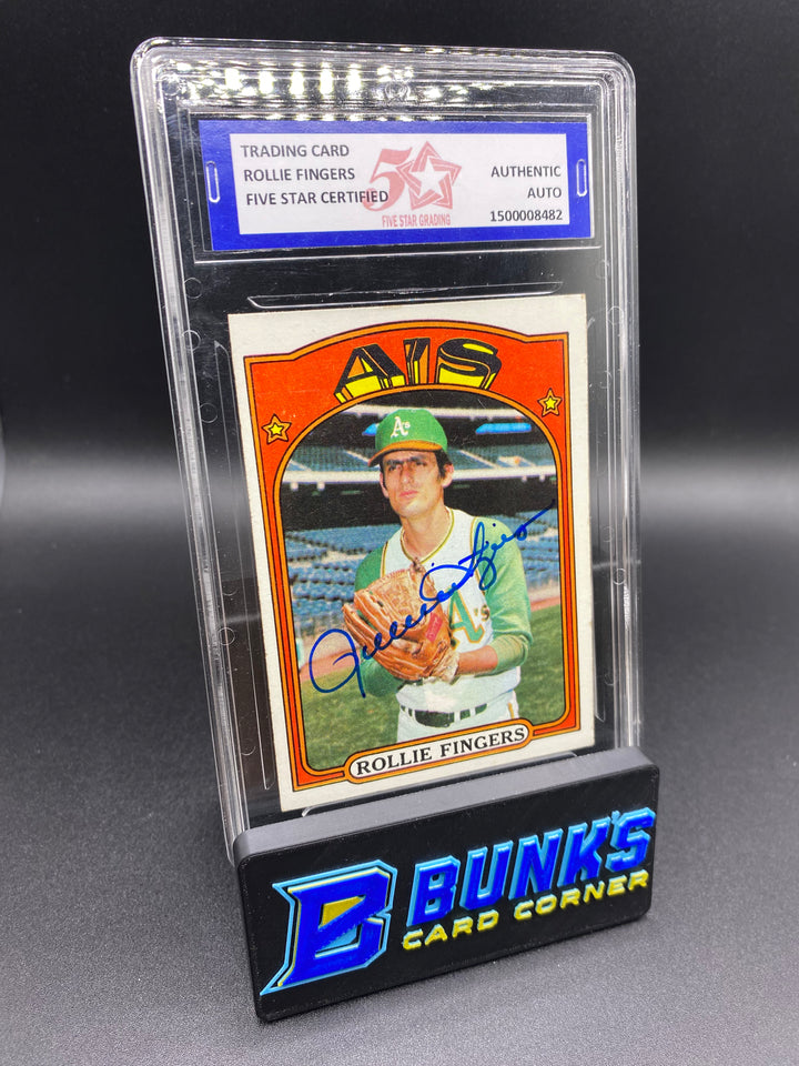 1972 Rollie Fingers Auto. HOF Five Star Grading Authentic