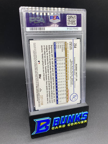 2024 Bobby Witt Jr. Orange Crackle Foil Board PSA 10