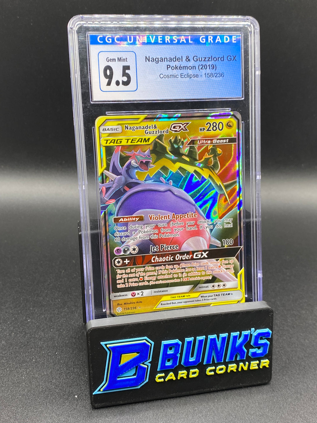 CGC 9.5 Naganadel & Guzzlord Gx Tag Team Cosmic Eclipse