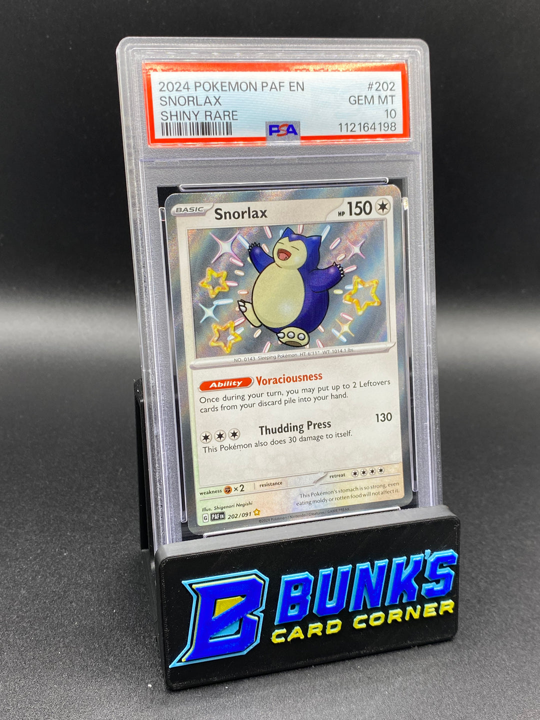 PSA 10 Snorlax Shiny Rare Paldean Fates