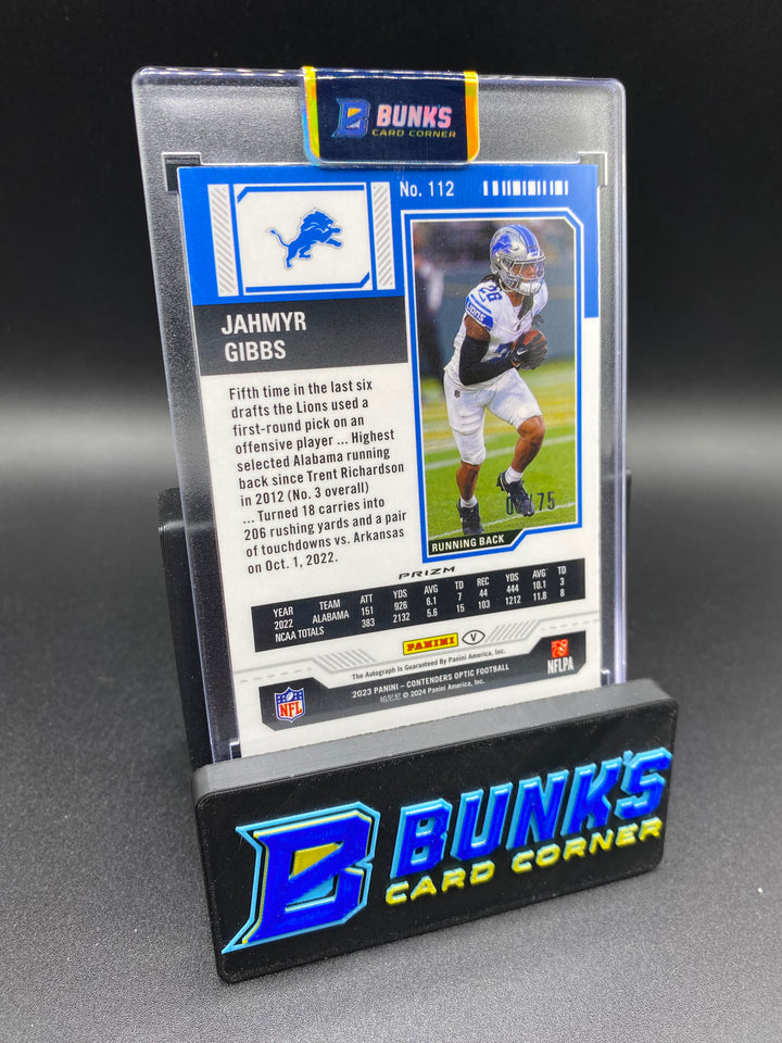 2023 Jahmyr Gibbs Auto. Optic Prizm RC