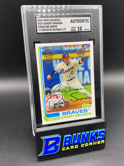 2024 Dansby Swanson Sig. Series '17 Archives BuyBack 2/9 SGC Auto. 10