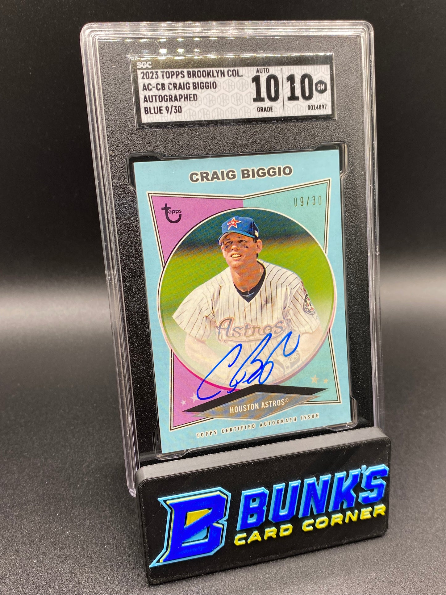 2023 Craig Biggio Auto. Blue 9/30 SGC 10/10
