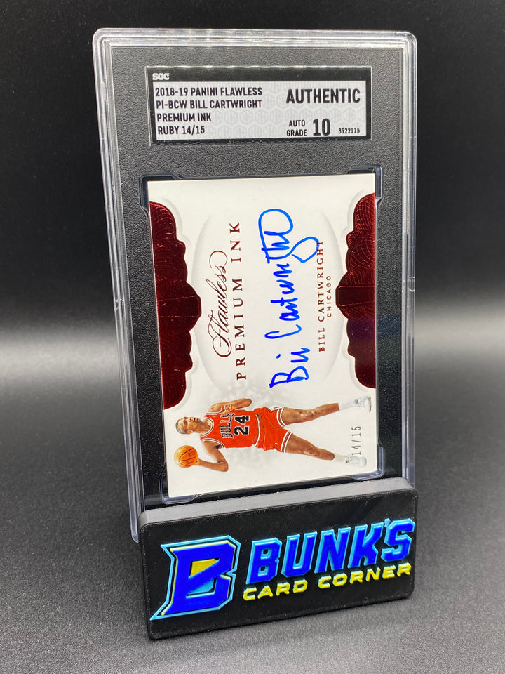 2018-19 Bill Cartwright Premium Ink Ruby 14/15 SGC Auto 10