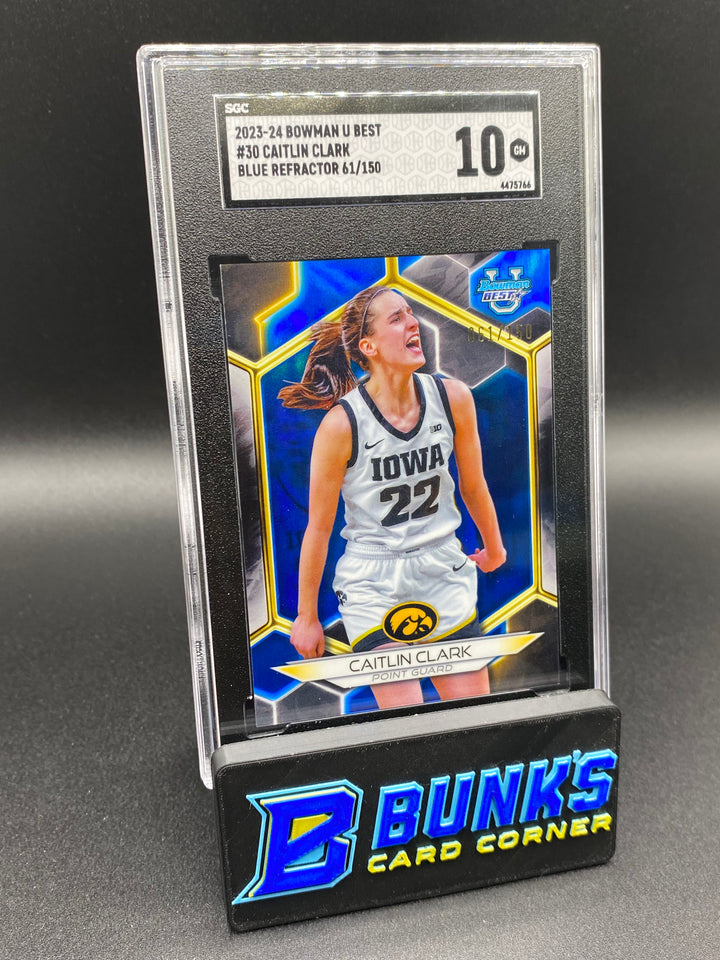 2023-24 Caitlin Clark Blue Ref. 61/150 SGC 10