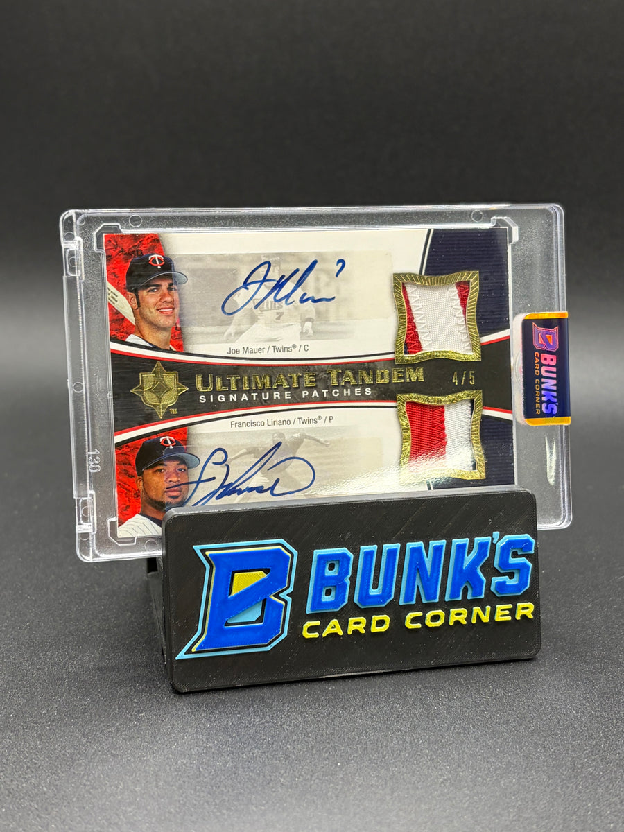 2006 Joe Mauer & Francisco Liriano Ultimate Tandem Signature Patches 4/5