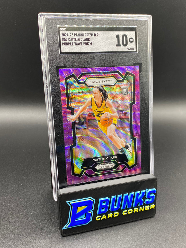 2024-25 Caitlin Clark Purple Wave Prizm SGC 10