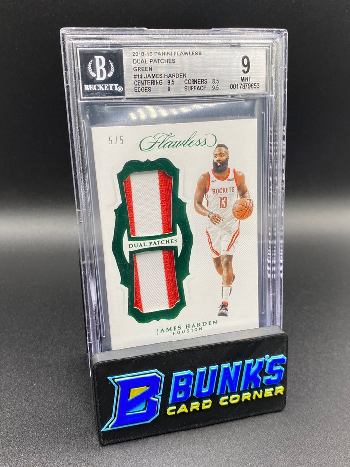 2018-19 James Harden Dual Patches Green Beckett 9