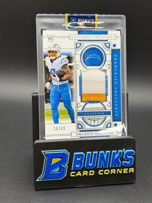 2025 Omarion Hampton National Treasures Panini Patch RC 16/49