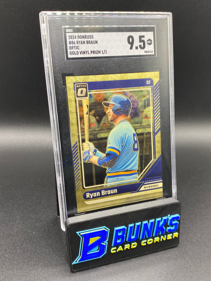 2024 Ryan Braun Optic Gold Vinyl Prizm 1/1 SGC 9.5