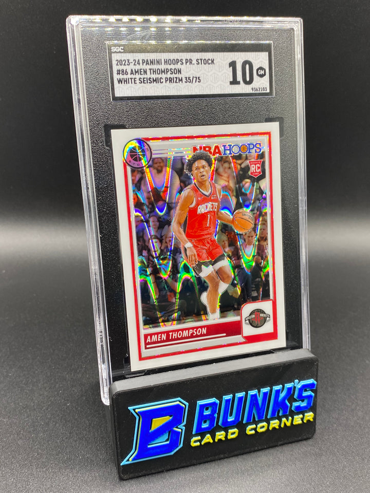 2023-24 Amen Thompson White Seismic Prizm 35/75 SGC 10