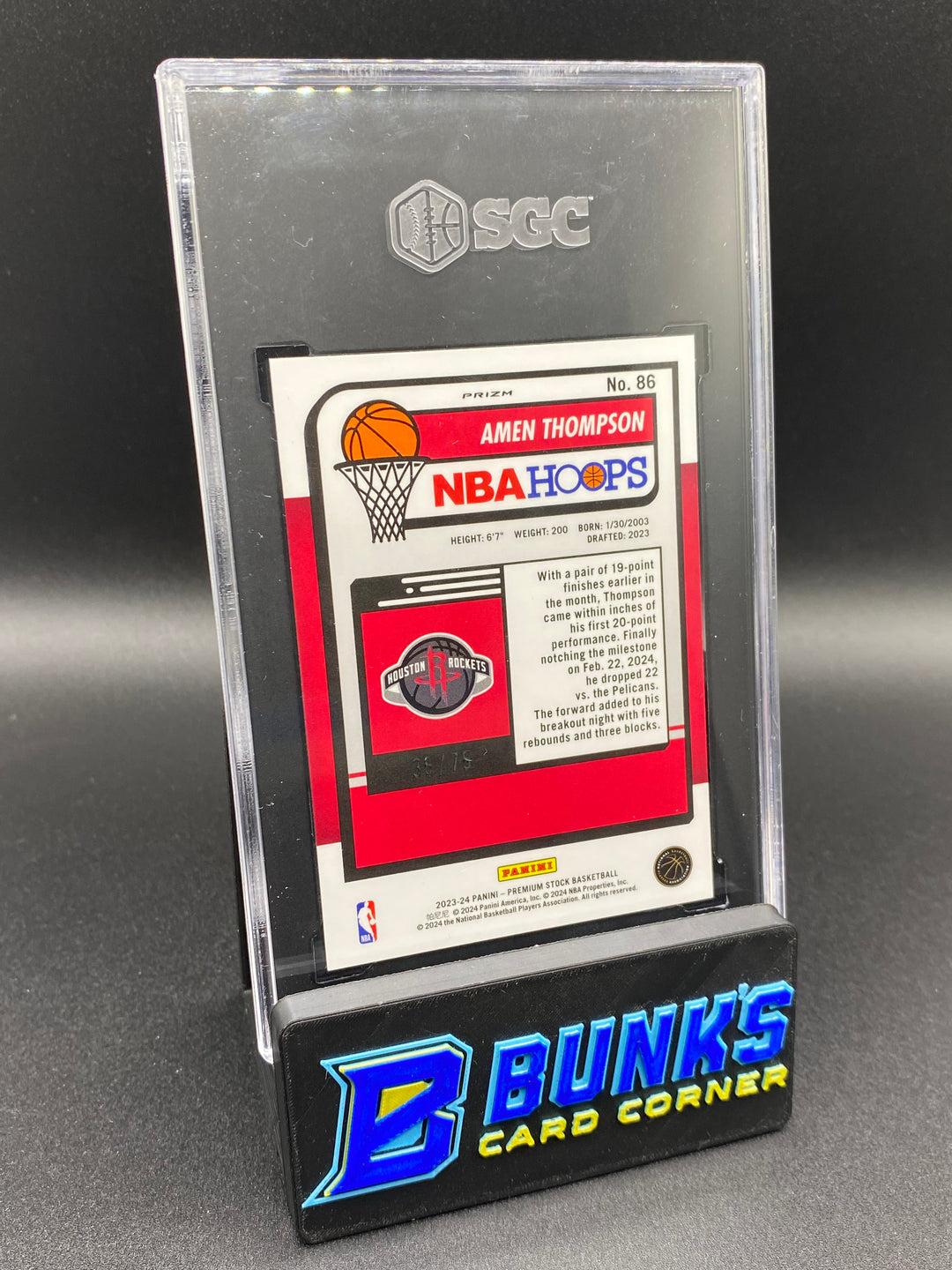 2023-24 Amen Thompson White Seismic Prizm 35/75 SGC 10