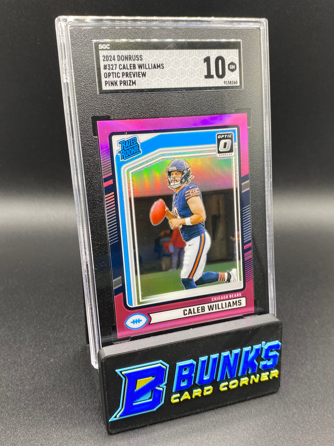 2024 Caleb Williams Optic Preview Pink Prizm SGC 10