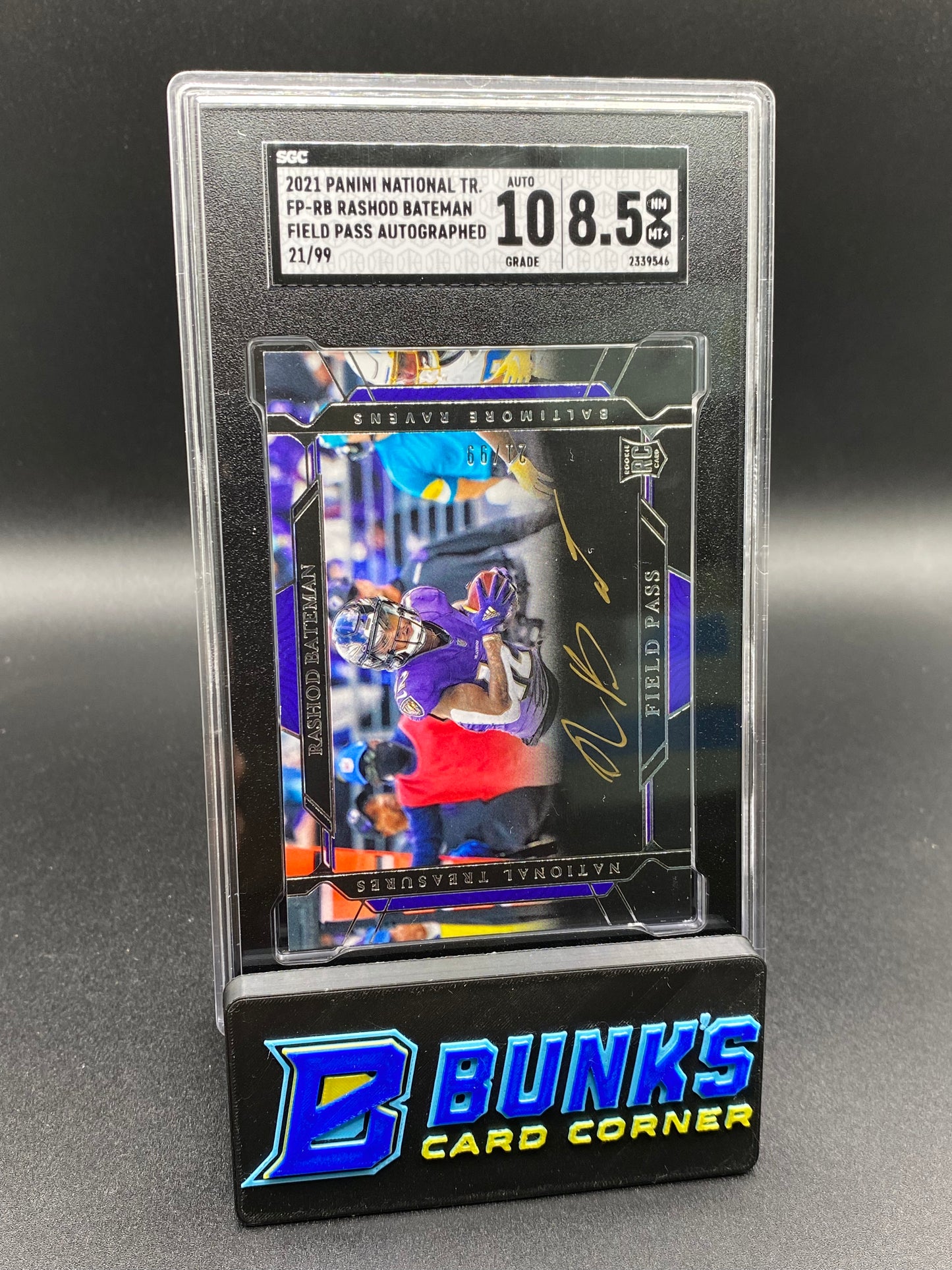 2021 Rashod Bateman Field Pass Auto. 21/99 SGC 10/8.5