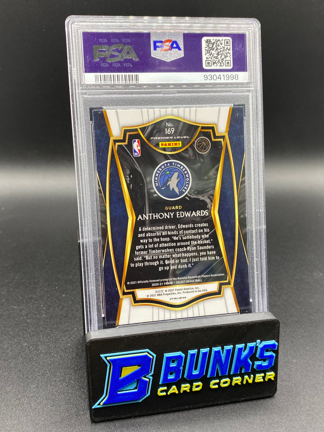 2020 Anthony Edwards Red/White/Orange Shimmer PSA 9