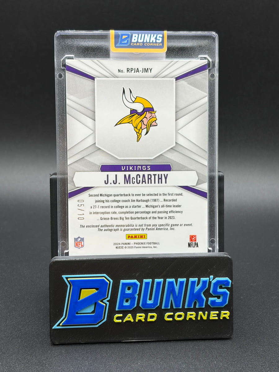 2024 JJ McCarthy Phoenix Gold Patch 5/10 RC