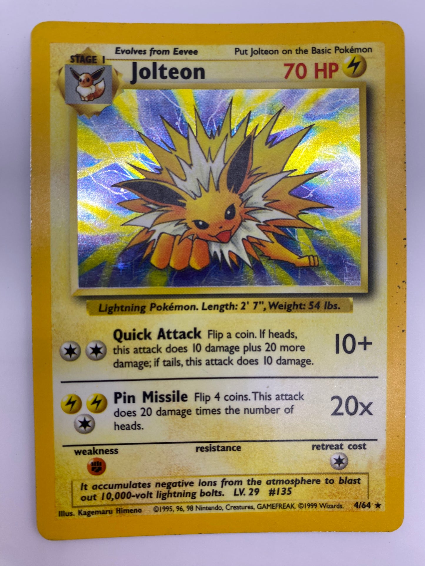 Jolteon Holo Jungle (No Symbol Error) HP