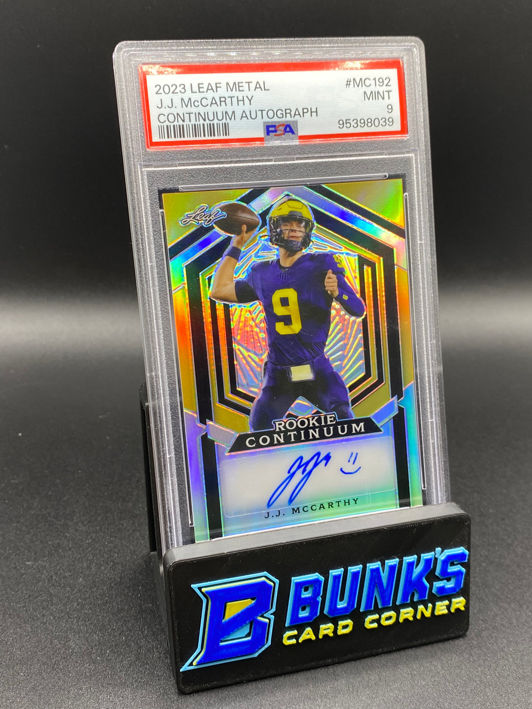 2023 JJ McCarthy Continuum Auto. PSA 9
