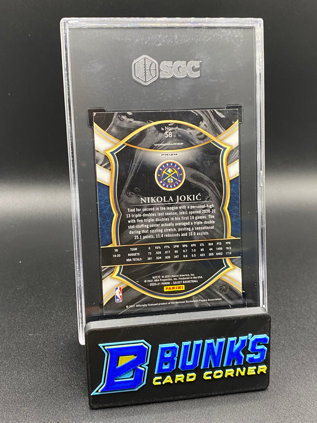 2020-21 Nikola Jokic Blue/White/Purple Cracked Ice SGC 10