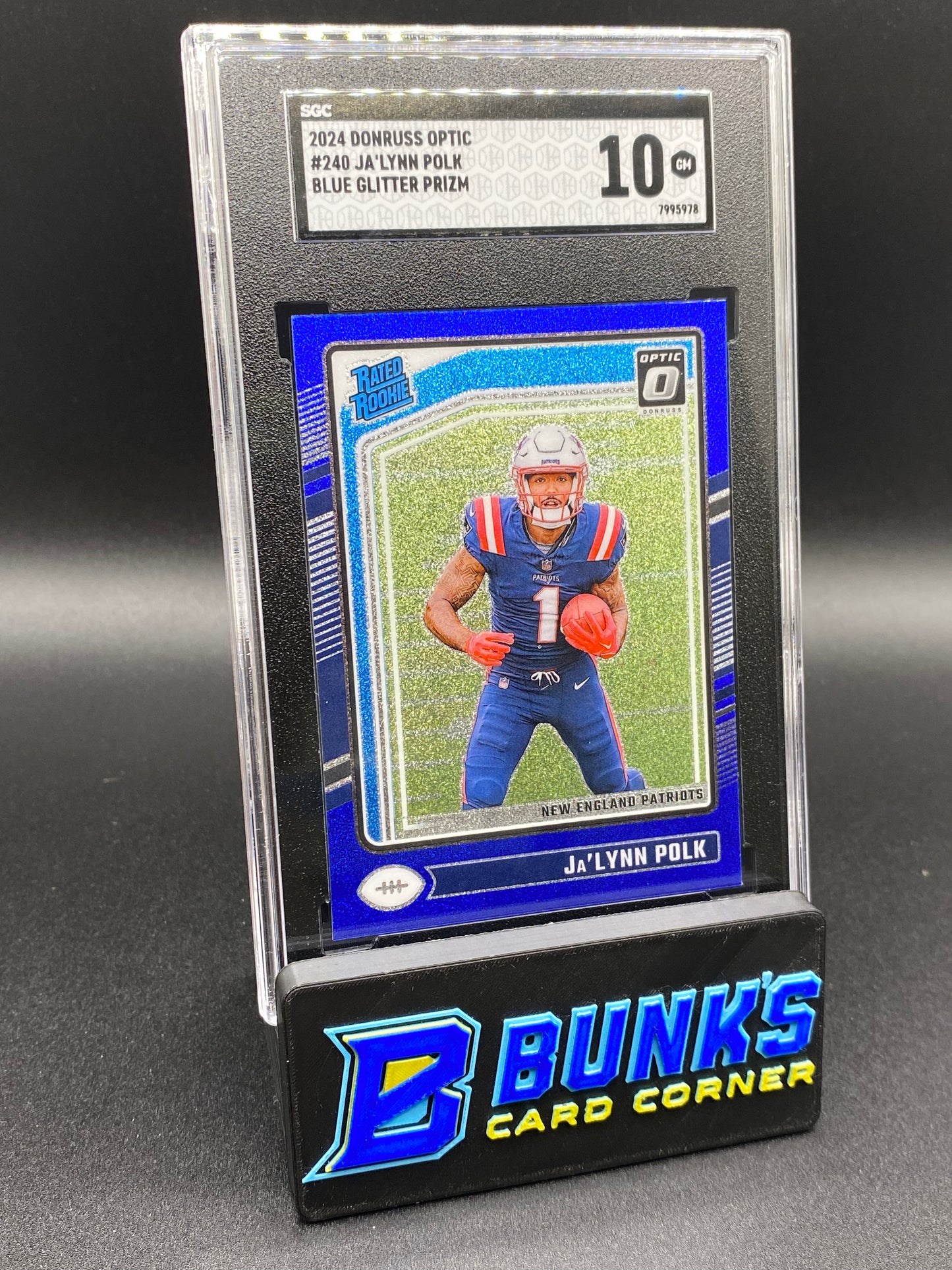 2024 Ja'Lynn Polk Blue Glitter Prizm SGC 10