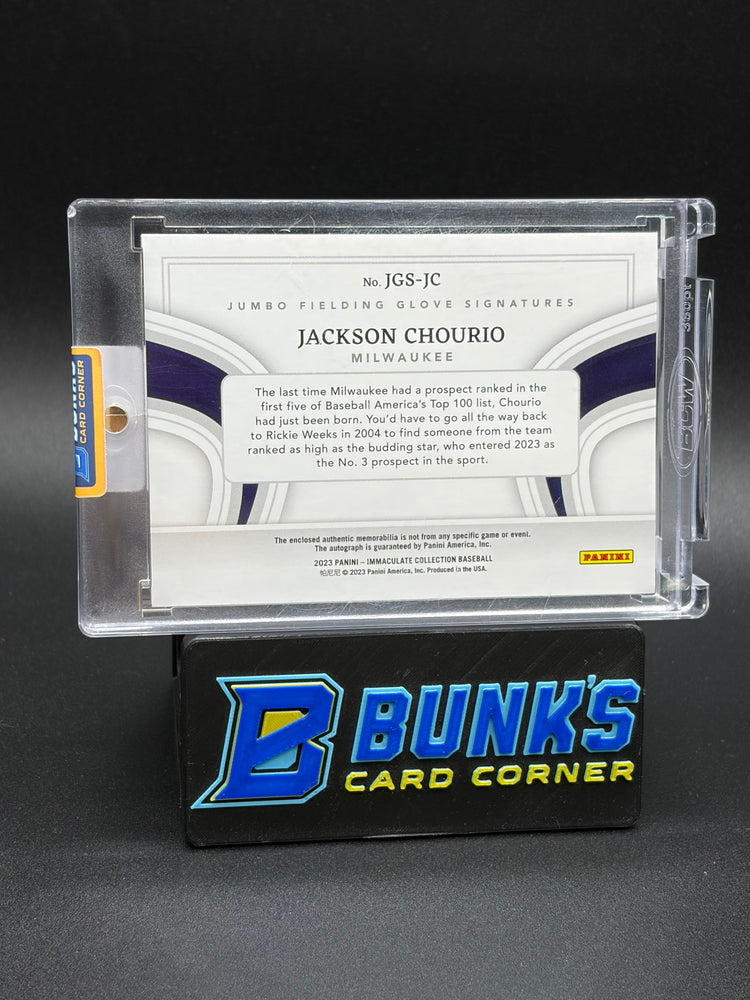 2023 Jackson Chourio Immaculate Collection Glove Signature 9/49