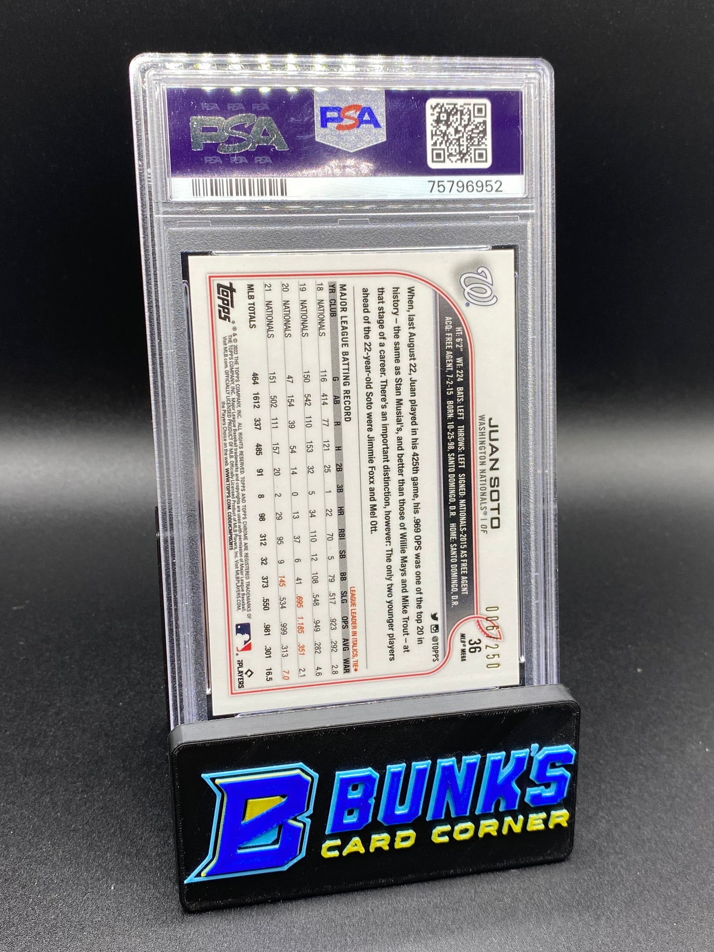 2022 Juan Soto Purple PSA 9